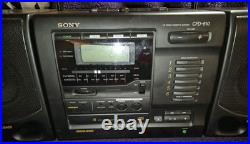 Sony CFD-610 6 Disc Changer Cassette Boombox Speakers Set EXCELLENT CONDITION