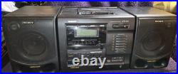 Sony CFD-610 6 Disc Changer Cassette Boombox Speakers Set EXCELLENT CONDITION