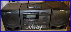 Sony CFD-610 6 Disc Changer Cassette Boombox Speakers Set EXCELLENT CONDITION
