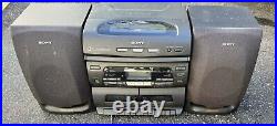 Sony CFD-646 CD Radio Cassette Corder 3 CD Changer, Removable Speakers Mega Bass