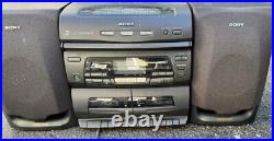 Sony CFD-646 CD Radio Cassette Corder 3 CD Changer, Removable Speakers Mega Bass