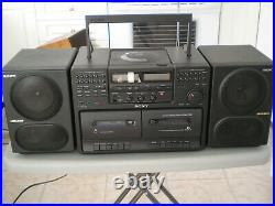 Sony CFD 740 boombox style portable CD player radio cassette, very clean