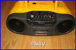 Sony CFD-970 Sports Portable CD Player AM FM Radio Cassette Tape Boombox