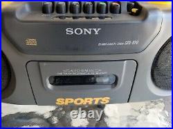 Sony CFD-970 Sports Portable CD Player AM FM Radio Cassette Tape Boombox
