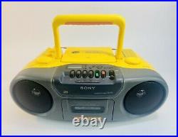 Sony CFD-970 Sports Portable CD Player AM FM Radio Cassette Tape Boombox Tested