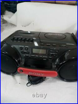 Sony CFD-980 boombox, AM/FM, cassette, CD player, portable, with AC adapter