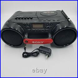 Sony CFD-980 boombox AM/FM cassette CD player portable with AC adapter