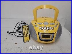 Sony CFD-E75 Yellow CD Cassette Player AM FM Radio Portable Boombox with Remote