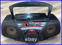 Sony CFD-G50 Portable Boombox CD Radio Cassette Player/Recorder Works No Cord