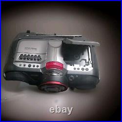 Sony CFD-G500 CPDWithRadio/Cassette Boombox Metallic Silver/Red Front &? Cord