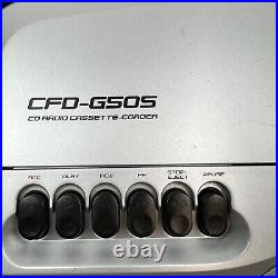 Sony CFD-G505 Xplod Boom Box Mega Bass AM FM Radio CD Cassette NO ANTENNA