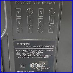 Sony CFD-G700CP Xplod CD Radio Cassette Recorder MP3 Boombox Woofer TESTED WORKS