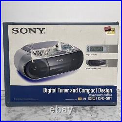 Sony CFD-S01 CD Cassette AM/FM Radio Portable Boombox Stereo Player New