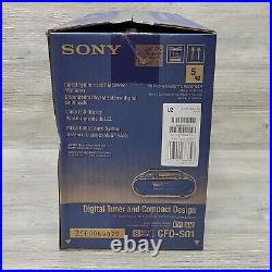 Sony CFD-S01 CD Cassette AM/FM Radio Portable Boombox Stereo Player New Open Box