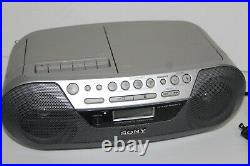 Sony CFD-S05 CD Player Radio Cassette AUX Portable Stereo Boombox Tested Works