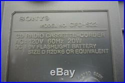 Sony CFD-S22 Portable CD/AM/FM Radio Cassette Tape Player Mega Bass Boombox