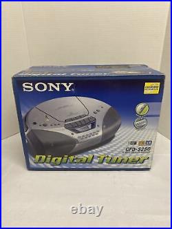 Sony CFD-S250 AM/FM Radio Boombox CD Player Cassette Recorder Mega Bass NEW