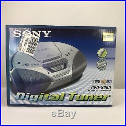 Sony CFD-S250 Radio Cassette CD Portable Boombox Player Mega Bass with Remote NEW