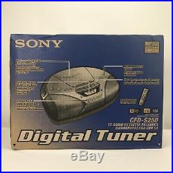 Sony CFD-S250 Radio Cassette CD Portable Boombox Player Mega Bass with Remote NEW