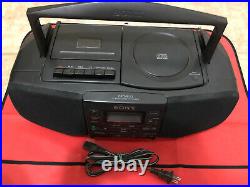 Sony CFD-S33 AM/FM Radio CD Cassette Player Mega Bass Portable Boombox Remote