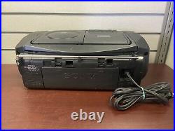 Sony CFD-S33 AM/FM Radio CD Cassette Player Mega Bass Portable Boombox Tested