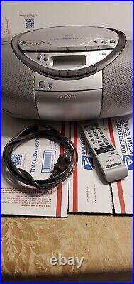 Sony CFD-S350 Cassette CD Player AM FM Radio CD-R/RW Portable Boombox with Remote