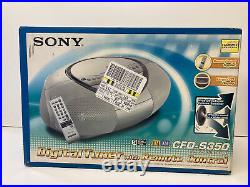 Sony CFD-S350 Portable Cassette Boombox Silver CD Player Radio Brand New Sealed