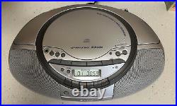 Sony CFD-S350 Portable Cassette Boombox Silver CD Player Radio Store Display