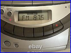 Sony CFD-S350 Portable Cassette Boombox Silver CD Player Radio Store Display