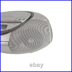 Sony CFD-S350 Portable Cassette Boombox Silver CD Player Radio with Remote Tested