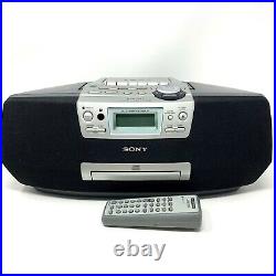 Sony CFD-S47 Portable Boombox CD Player AM FM Radio Cassette Recorder TESTED