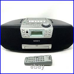 Sony CFD-S47 Portable Boombox CD Player AM FM Radio Cassette Recorder TESTED