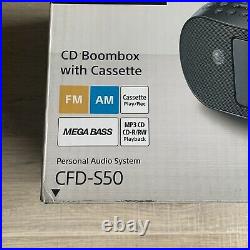 Sony CFD-S50 Portable CD Boombox Cassette AM/FM Stereo MP3 Player CD-R/RW NEW