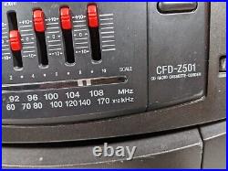 Sony CFD-Z501 Mega Bass Boombox CD Radio Cassette-Corder Portable Stereo RARE