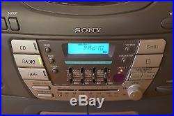 Sony CFD-ZW165 Portable AM/FM CD Cassette Rec Player Boombox Detachable Speakers