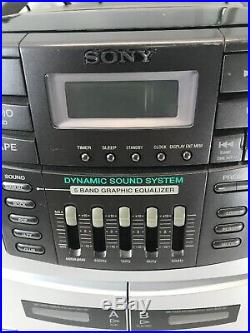 Sony CFD-ZW700 CD / Radio / Cassette Player Portable Boombox Everything Works