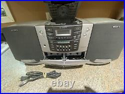 Sony CFD-ZW750 CD/Radio/Cassette Boombox Tested & Works! With Power Cord Manual