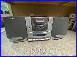 Sony CFD-ZW750 CD/Radio/Cassette Boombox Tested & Works! With Power Cord Manual