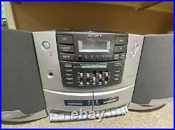 Sony CFD-ZW750 CD/Radio/Cassette Boombox Tested & Works! With Power Cord Manual