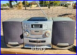 Sony CFD ZW755 CD AM FM Radio Cassette Player Stereo Separating Speakers MegaBas