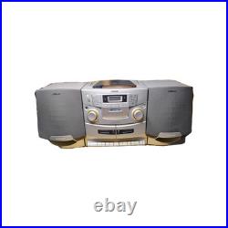 Sony CFD-ZW755 CD/Radio/Cassette Boombox Dual Cassette Mega Bass Cleaned/Tested