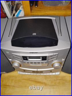 Sony CFD-ZW755 CD/Radio/Cassette Boombox Dual Cassette Mega Bass Cleaned/Tested