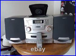 Sony CFD-ZW755 CD Radio Cassette Recorder Boombox Stereo Cleaned, Tested/Org Box