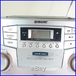 Sony CFD-ZW755 Portable AM FM Dual Cassette CD Player Detachable Speaker Boombox