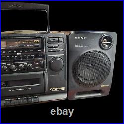 Sony CFD440 Portable Shelf Boombox Stereo System AM/FM CD Cassette(needs repair)