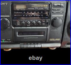 Sony CFD440 Portable Shelf Boombox Stereo System AM/FM CD Cassette(needs repair)