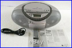 Sony CFDS350 Portable CD Radio Cassette Recorder Boombox Speaker System (Silver)