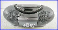 Sony CFDS350 Portable CD Radio Cassette Recorder Boombox Speaker System (Silver)