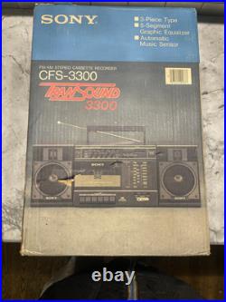 Sony CFS-3300 Transound FM/AM Stereo Cassette Tape Boombox (Open Box) 1986 NEW