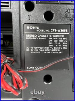 Sony CFS-W365S Portable Stereo Cassette AM/FM/SW1/SW2 Radio Boombox Boxed New Sony CFS-W365S Portable Stereo Cassette AM/FM/SW1/SW2 Radio Boombox Boxed New